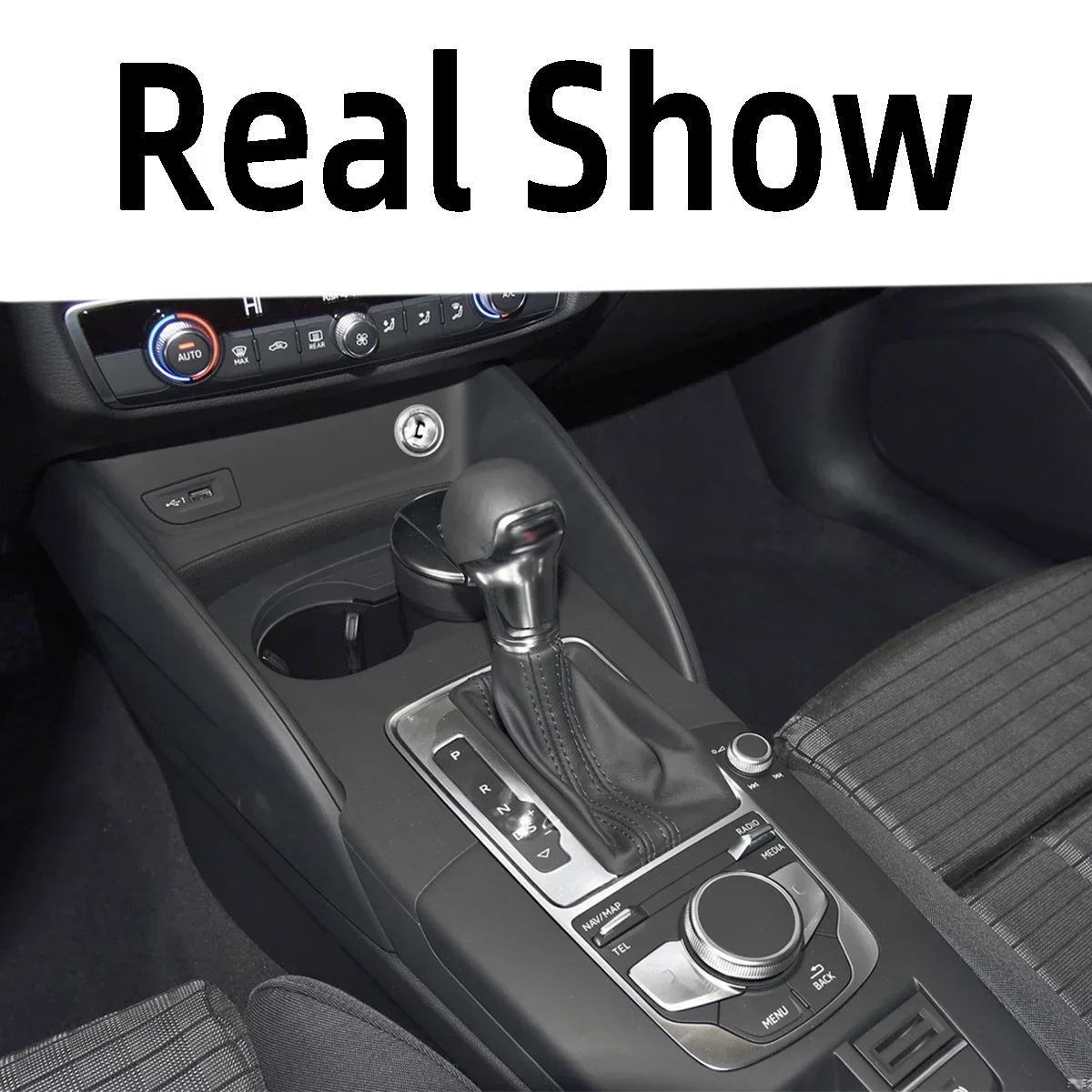 Center Console Chrome Gear Shift Frame Panel Trim for Audi A3 8V S3 RS3 Sportback e-tron 2014-