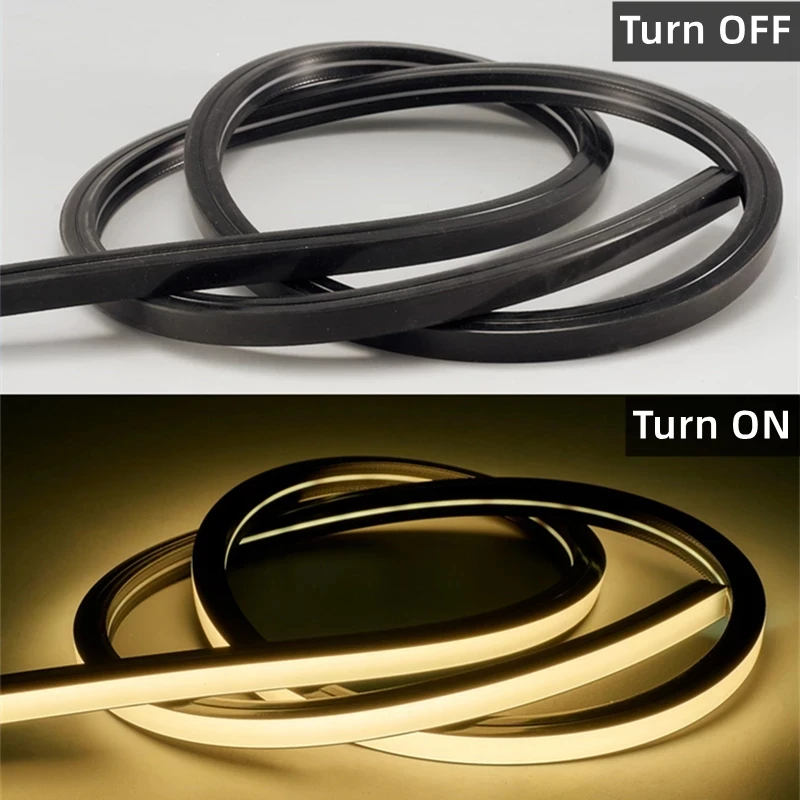 Recessed Black Silicone Tube LED Neon Light Flexible Rope Channel Diffuser WS2811 WS2812B Outdoor Waterproof Ribbon Strip Lights