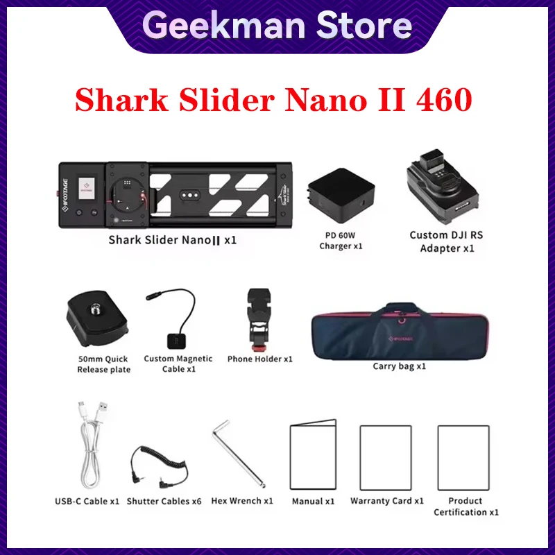 IFOOTAGE Shark Slider Nano II Mini Motorized Camera Aluminum Alloy Dolly for DJI Stabilizer SLR Camera photography Rail Panorama