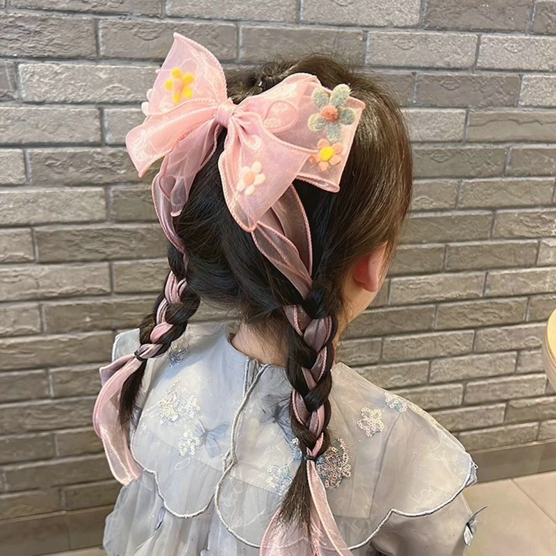 Hair Clips For Girls Children Bowshairpin Long Ribbon Hairdressing Side  Clips Pearl Tassel Barrettes Summer Hair Accessories - AliExpress