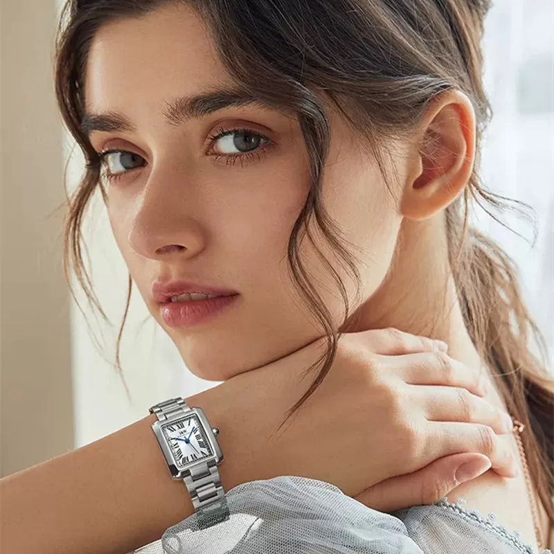 Switzerland Made Watch for Women CARNIVAL Brand Luxury Square Quartz Watch Ladies Fashion Clock Waterproof Saat Relogio Feminino