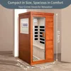 Far Infrared Sauna, 1 Person Infrared Sauna Indoor Low EMF Sauna with Control Panel, Bluetooth Speakers and Tempered Glass Door 5