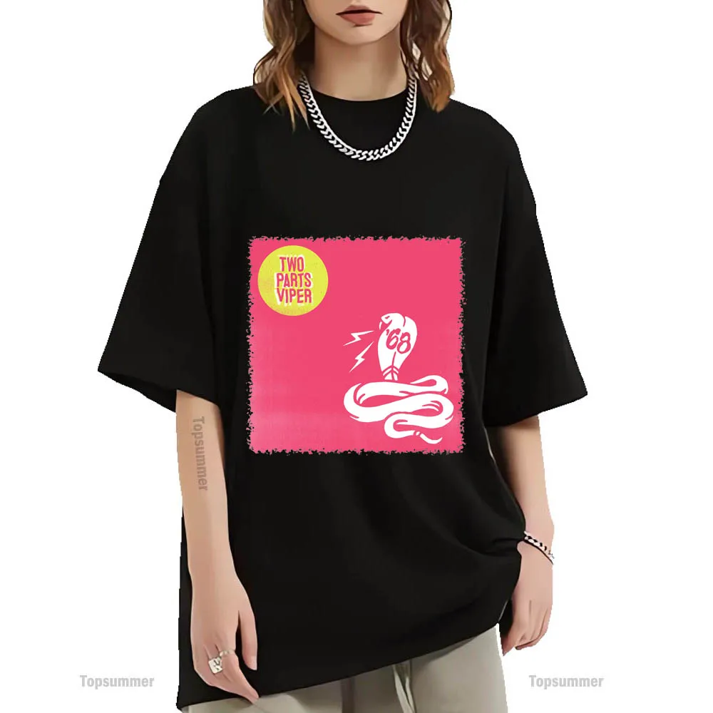 

Футболка с графическим принтом для мальчиков и девочек, уличная одежда из двух частей, топы черного цвета для подростков с альбомом «Випер» 68