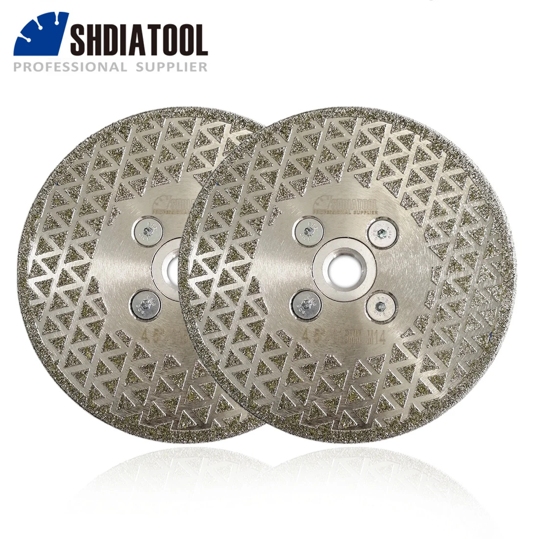 Shdiatool 2pcs 115mm M14 Thread Electroplated Diamond Cutting