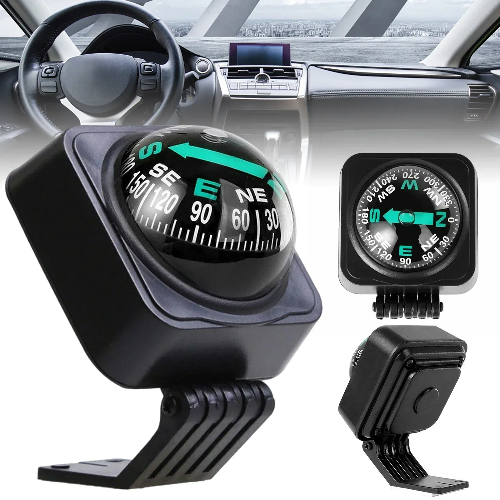 Cruscotto Camion Outdoor Car Boat Compass Navigazione Nera Portatile Per Marine Ball Camping Plastic Equipment Folding