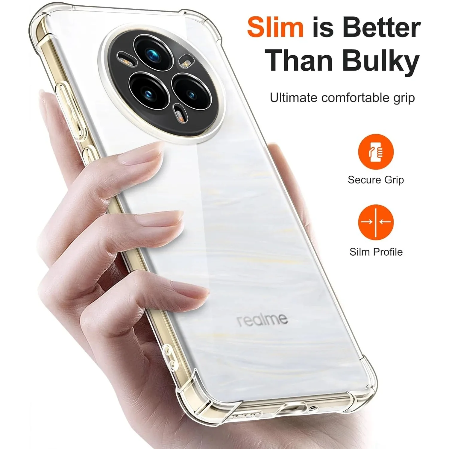 Transparent Silicone Shockproof Phone Case with Airbag Corners and Soft TPU Back Cover