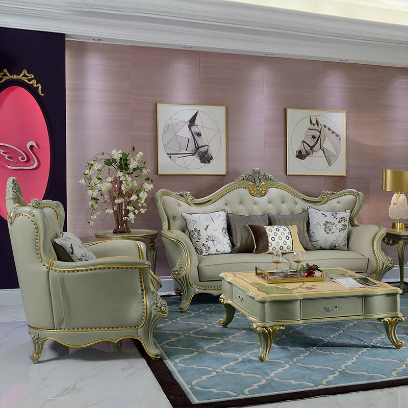 Divano In Pelle Europea 123 Chaise Longue Combinazione Villa Size Appartamento Divano Di Lusso Leggero