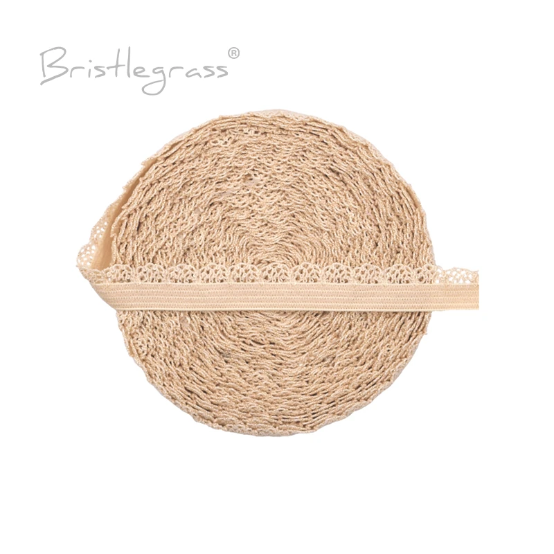 BRISTLEGRASS 2 5 10 Yard 3/8 "10mm Picot Schleife Rüschen Spitze Trim Gummi Mesh Spandex Bands Stirnband Dessous kleid Nähen Handwerk – Detail 11