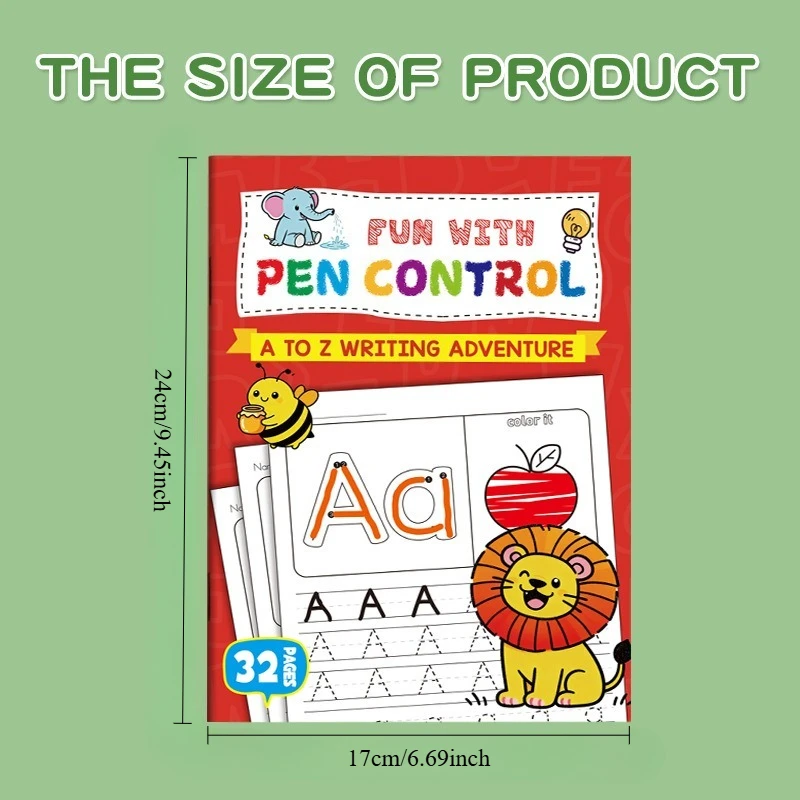 32-Page English Alphabet Writing Workbook with Colorful Letter Practice-A-Z Lowercase&Uppercase,Tracing,Educational Learning Aid - 6