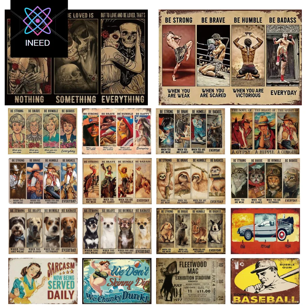 

【INEED】Funny Metal Tin Signs Vintage Wall Decor Poster Plaque For Bar Man Cave Kitchen Home Coffee Restaurant Living Room Garage