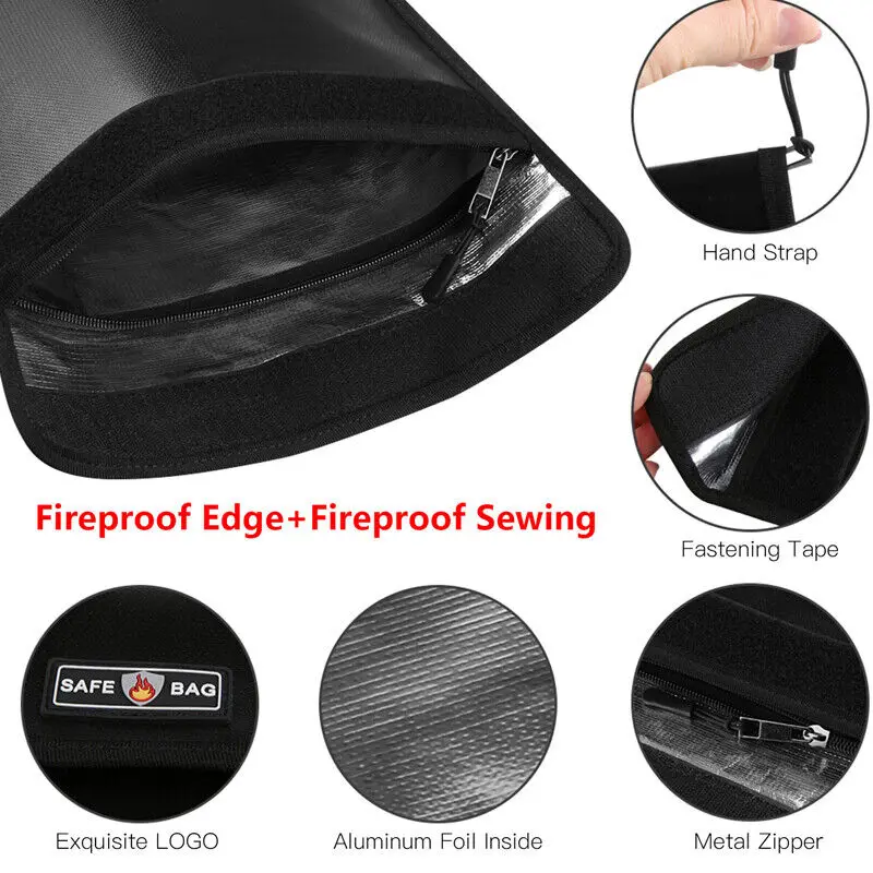 Fireproof Waterproof Security Document and Money Bag