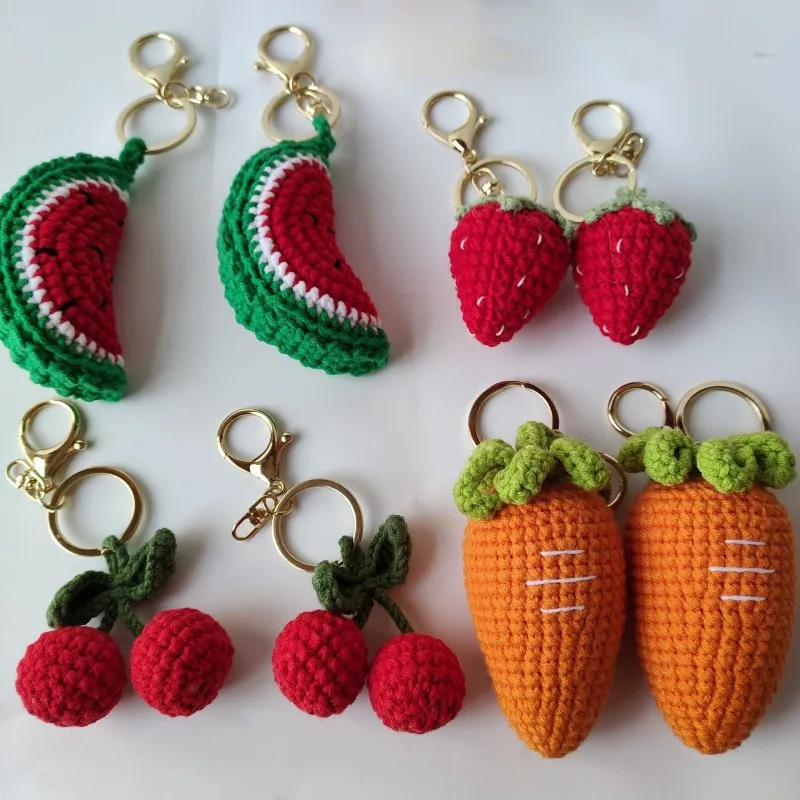 LLavero De Fruta De Ganchillo, Llaveros Creativos De Frutas Tejidos, Colgante Para Mochila, Llavero De Coche Hecho A Mano, Decoración De Mochila - AliExprs 15