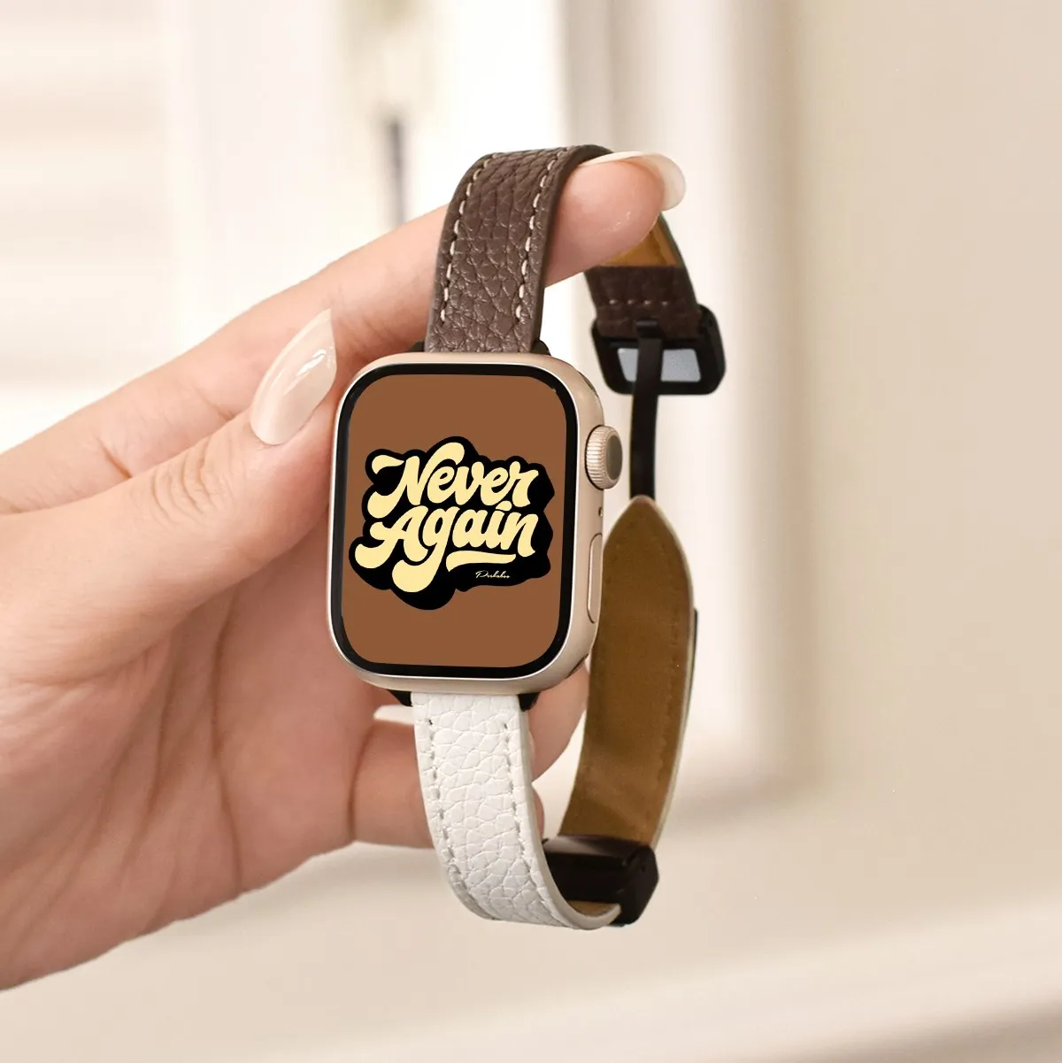 

Кожаный ремешок с складной пряжкой для Apple Watch 8 7 6 SE 5 4 3, тонкий магнитный браслет для наручных часов 38 мм 40 мм 42 мм 44 мм 45 мм 49 41 мм для iwatch