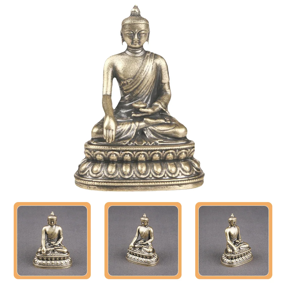 

Buddha Statue Crafts Light House Decorations for Home Brass Figurine Dashboard Statues Desktop Adorn Sculpture