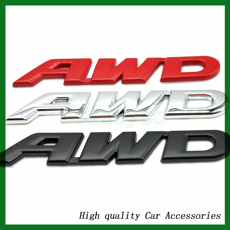 3D 금속 fpr AWD 편지 로고 자동차 트렁크 엠블럼 펜더 배지 데칼 스티커 Civic CRV RAV4 액세서리