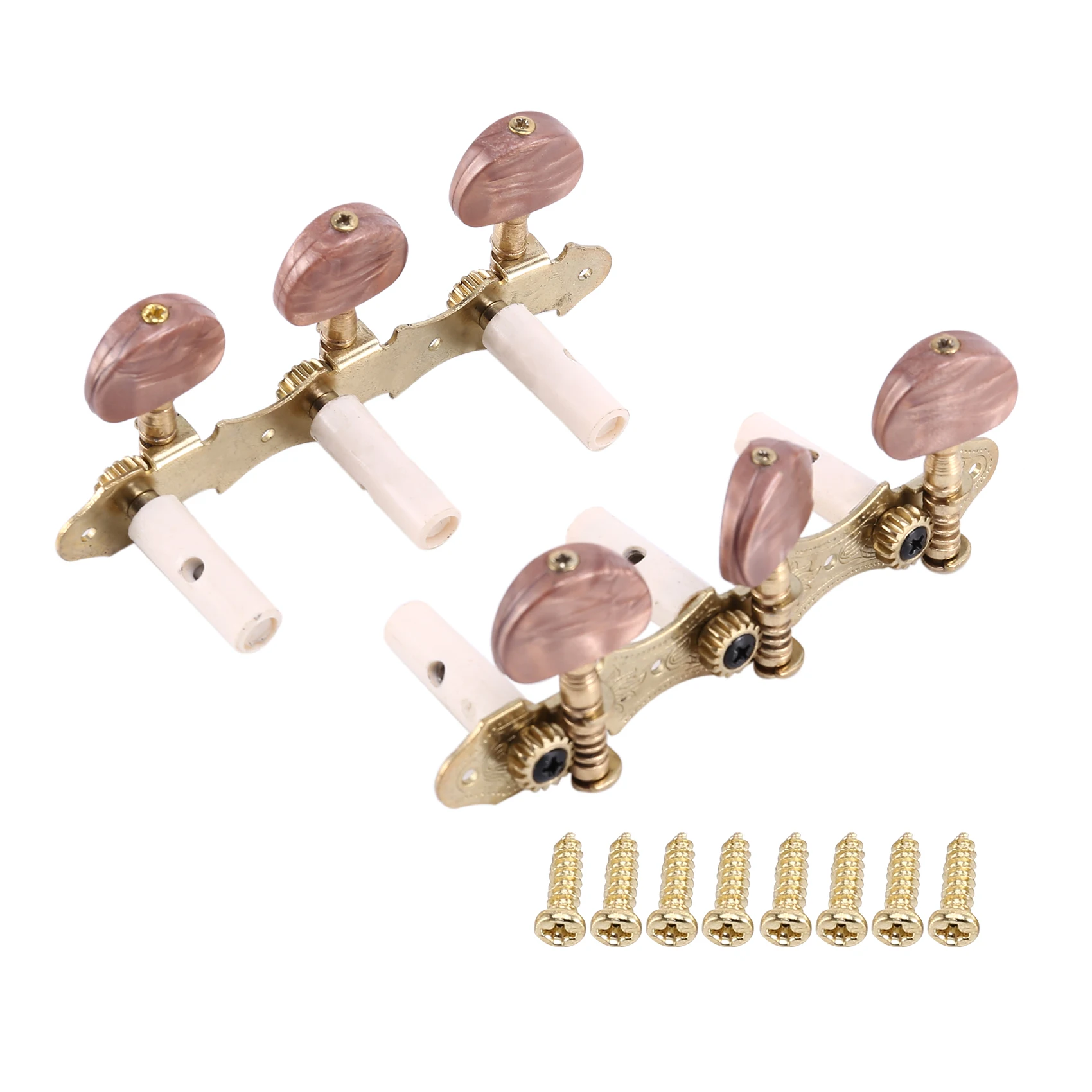 

Left Right Classical Tuning Pegs Machine Heads Tuners Keys 3L3R Professional Guitar AccessoriesRed-Brown