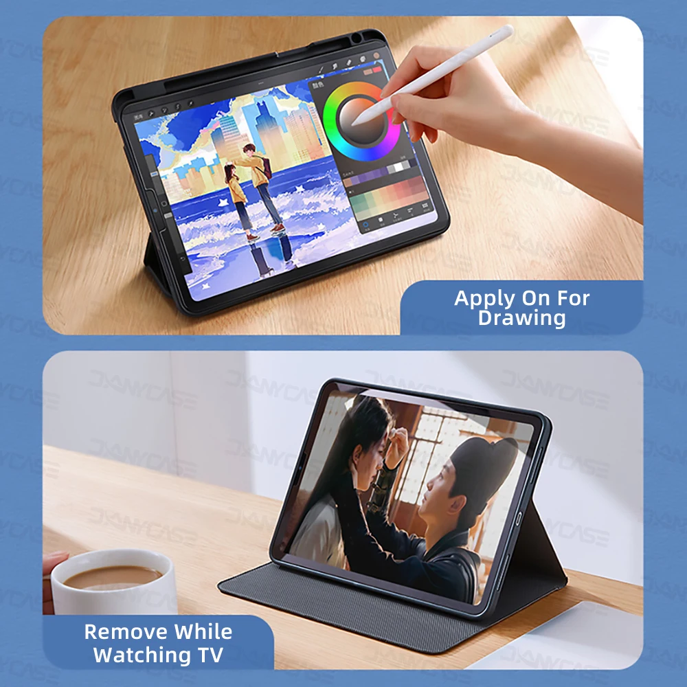 iPad Air 4 5 10.9 Pro 11 9.7 5/6th 10.2 7/8/9th 10.9 10th Mini 6 5 4 자기 필기 필름 용 종이 느낌 화면 보호기