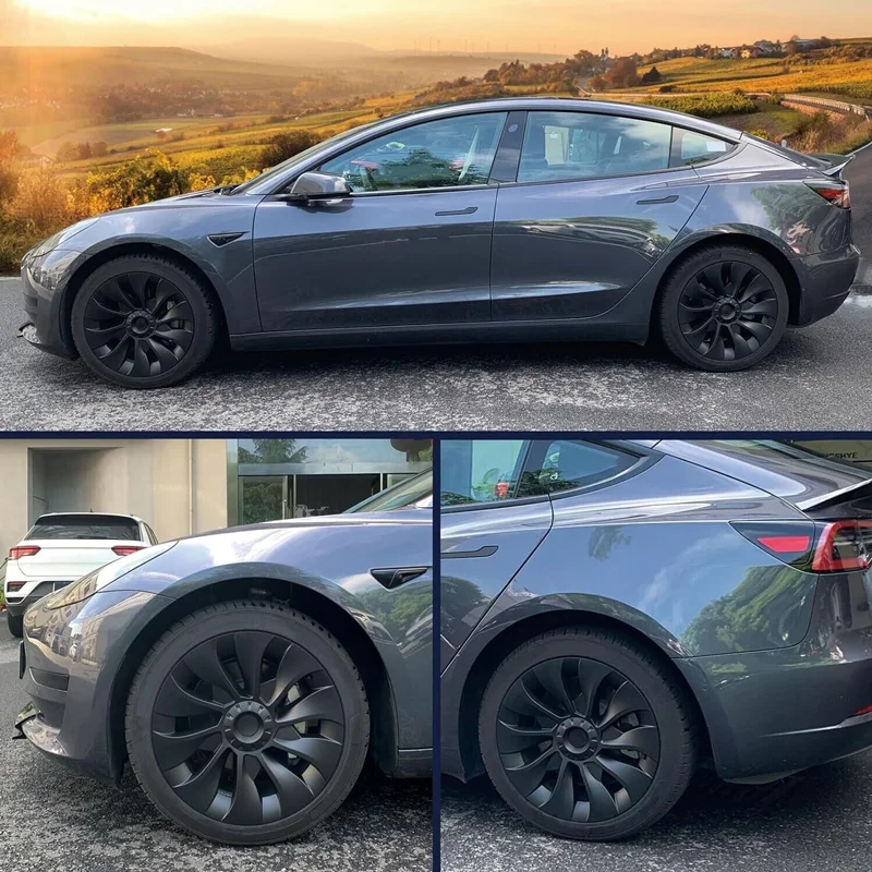4PCS Hub Cap Car for Tesla Model 3 18 Inch Wheel Cap Replacement Automobile Wheel Hubcap Full Rim Cover Accessories wheel hub covers wheel hub caps