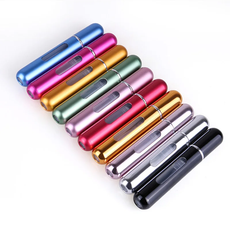 Spray Bottle 5/8ml Mini Perfume Portable Refillable Aluminum Atomizer for Travel Cosmetics