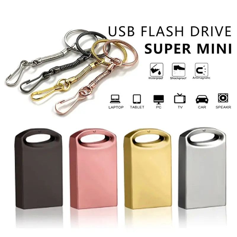 

Mini Usb 3.0 1/2TB (Real Capacity 64GB) Flash Drive High-Speed Data Memory Storage Disk Stick Key Ring