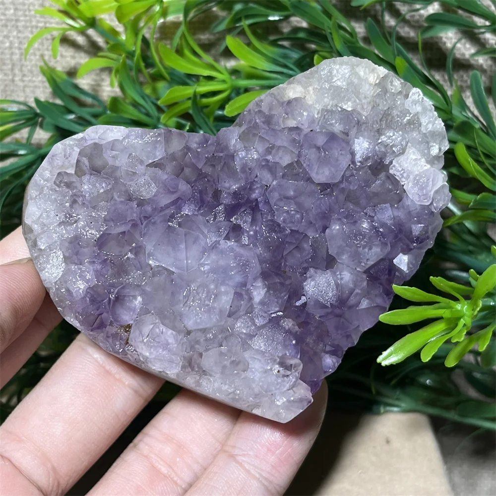 

Натуральный кристалл сердце аметист кластер фотоэлемент красота религиозные минералы драгоценный камень лечебная полоса украшение для дома