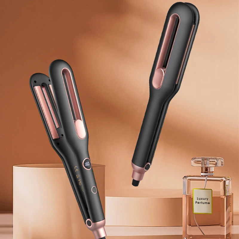Professional Hair Iron Straightener Curler 2 In 1 Fast Heat Up Ceramic Plate Flat Iron Household Hair Tool 5