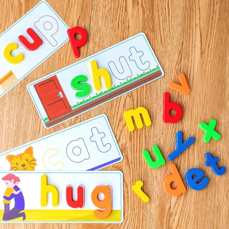 Montessori Learning 3D Animal Letter Puzzle Educational Toys Cards Colorful Wooden Puzzle Game Cognitive Children New 2