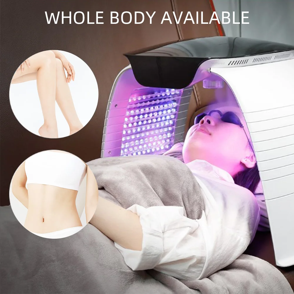 8 Color LED Light PDT Facial Steamer for Home Use SPA Use Cold and Hot Nano Spray Skin Rejuvenation Skin Care UV Facial Device led facial mask facial machine