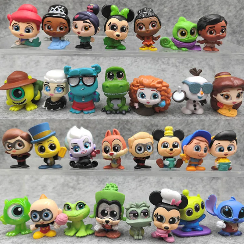 30 Pz/Borsa Doorables Disney Classic Original 3-4Cm Mini Figure No Dupled Styles Glass Eyed Doll Bulk Piccole Figurine All'Ingrosso