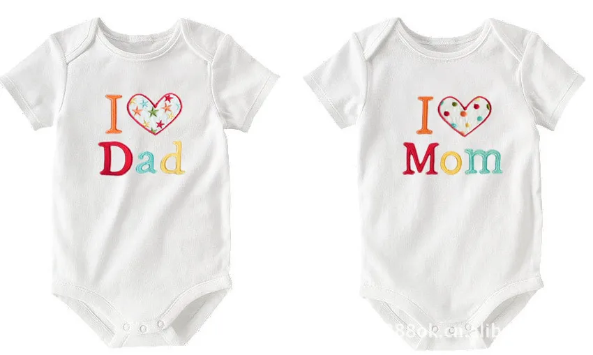 2 Pieces Newborn Baby Pure Clothes Baby Conjoined Clothes Short-sleeved Letters Baby Rompers In Summer