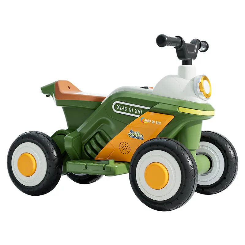 Children's Dual Drive Electric Motorcycle Rechargeable Tricycle Boys Girls Ride on Toys Bluetooth Can Sit People Battery Car