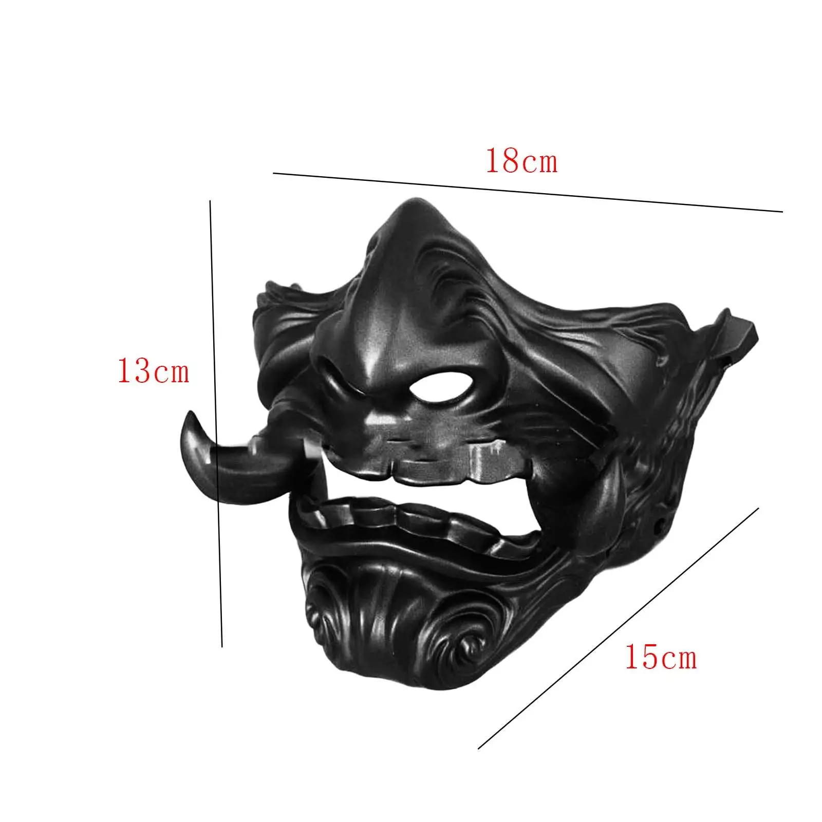 

Samurai Ghost Mask Props Fantasy Realistic Scary Head Mask Party Half Face Mask for Shows Carnival Halloween Costume Festival