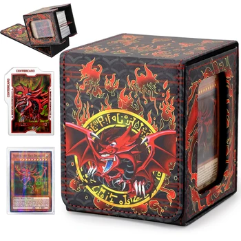 Yu-Gi-Oh! Blue-Eyes White Dragon DECK BOX  Card Storage Box Ygo Open Window Leather Collection Card Protection Box Gift Toys 8