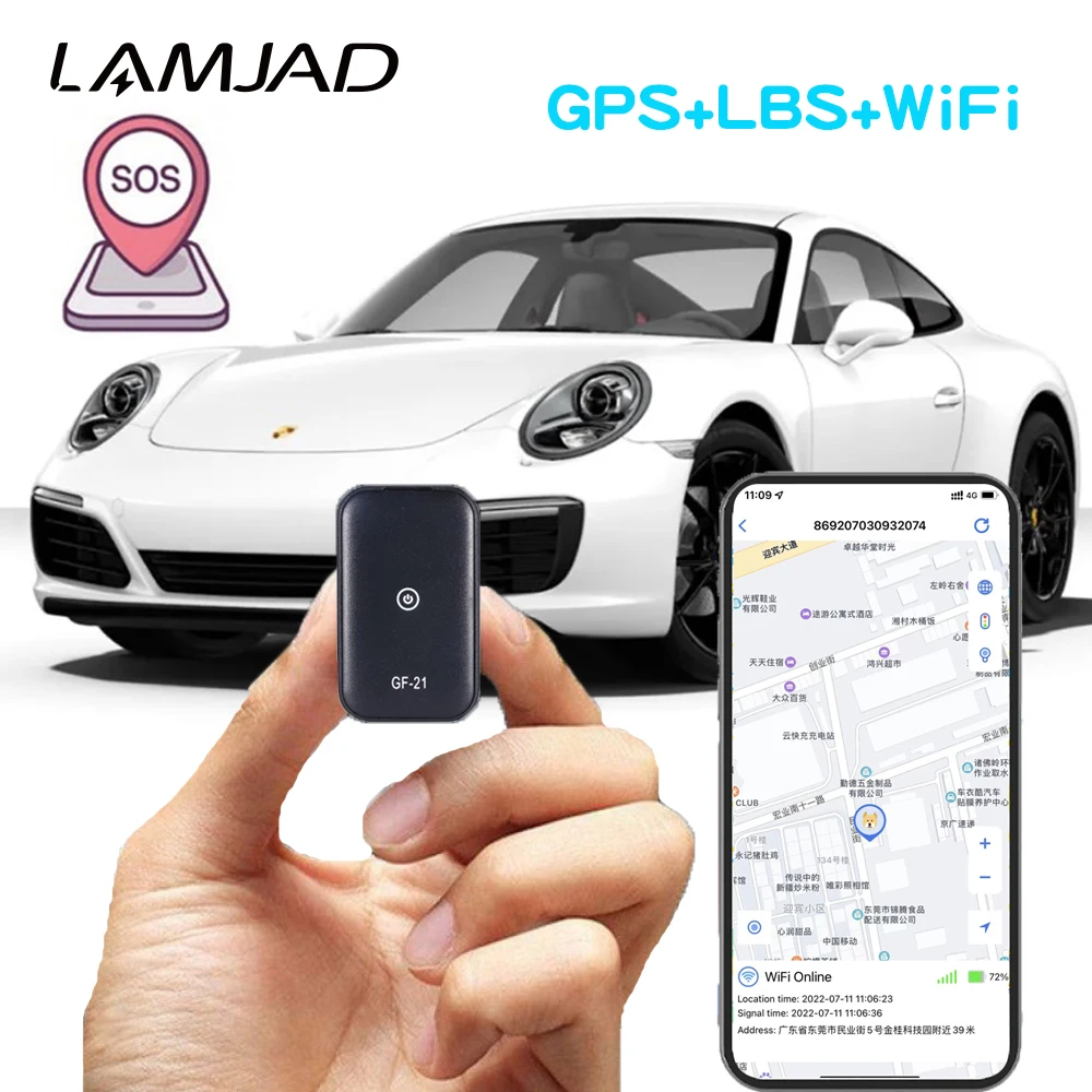 Lamjad Gf21 Car Gps Tracker App Antilost Device Voice Control
