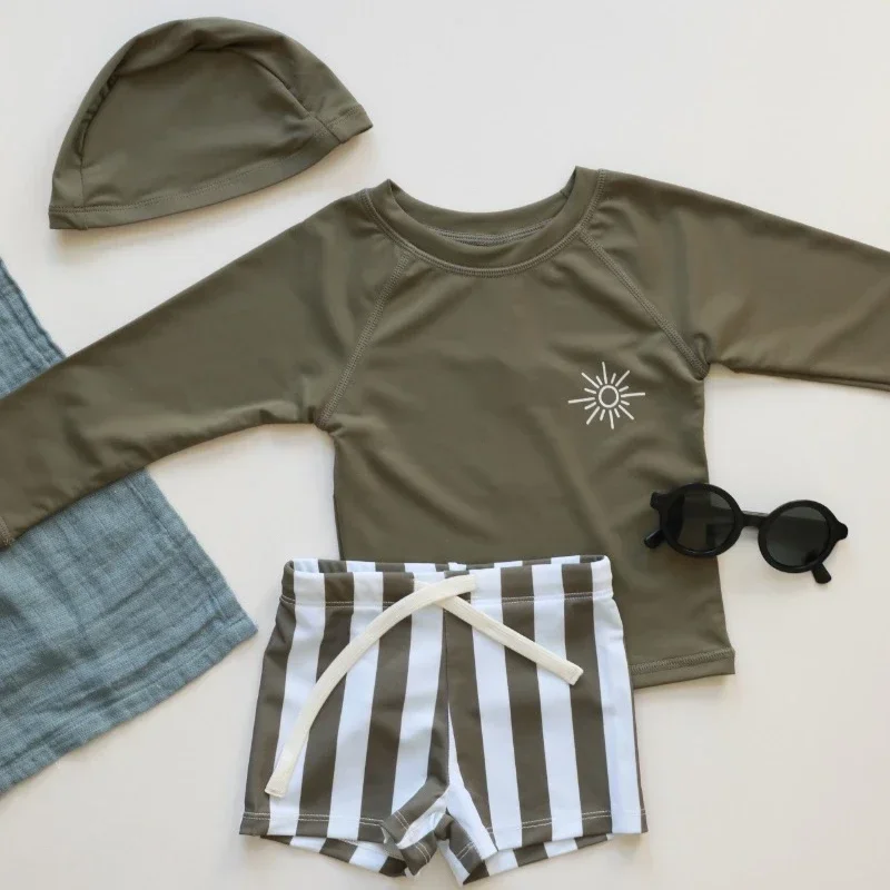 UPF 50+Baby Boys Swimwear RC Fashion Cartoon Children's Swimsuit Set Quick Drying Sunscreen New Summer Girls Swimsuit 2