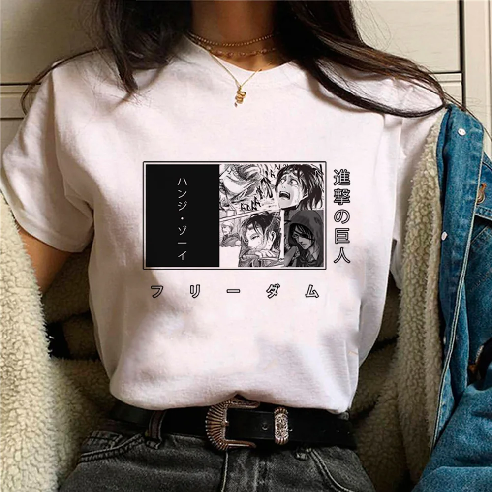 

attacke attack on titan Tee women designer manga top girl y2k comic streetwear clothes