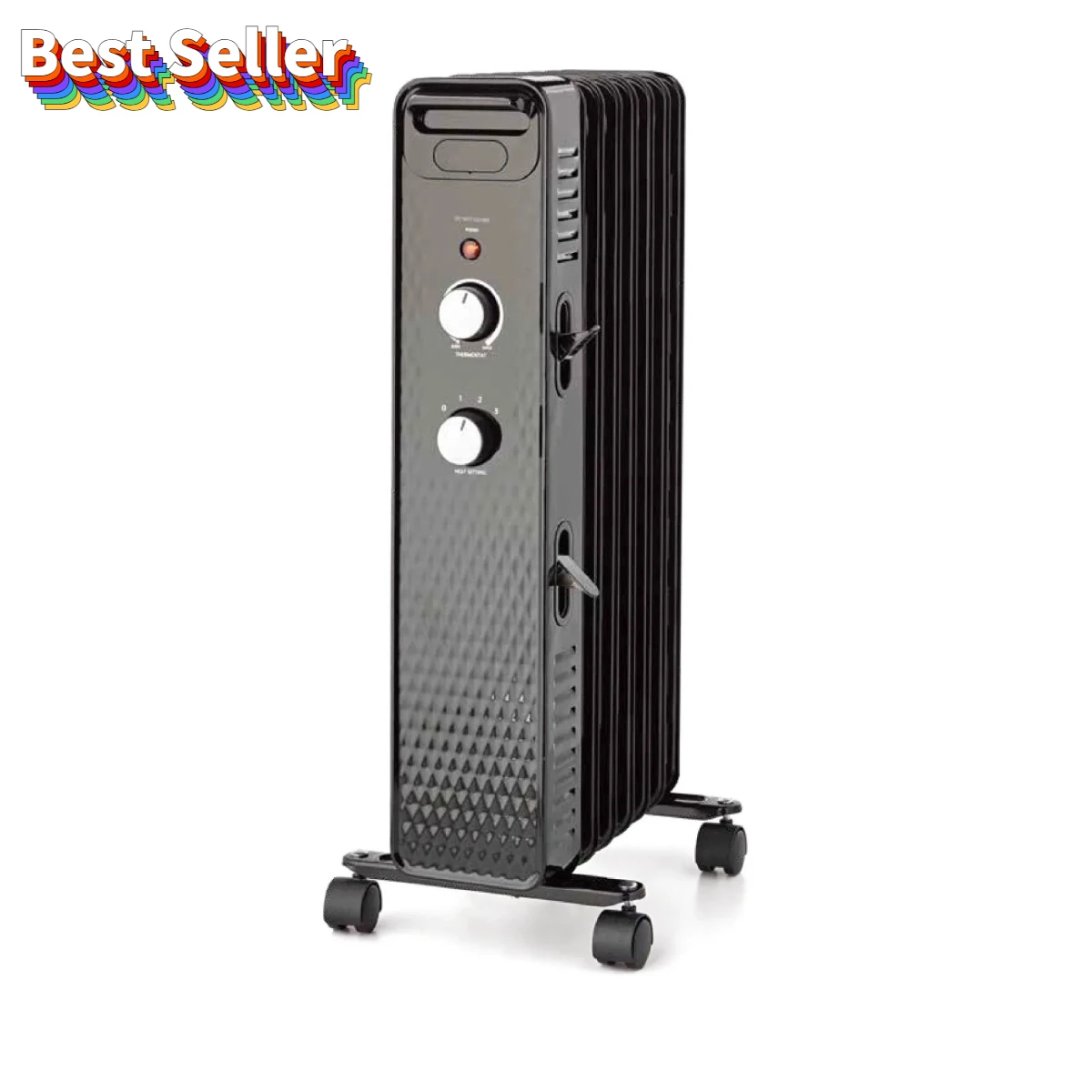 

1500W Mechanical Oil Filled Electric Radiator Heater for Home ,Lving Room，Bedroom, WSH07O2ABB, Black.USA.NEW