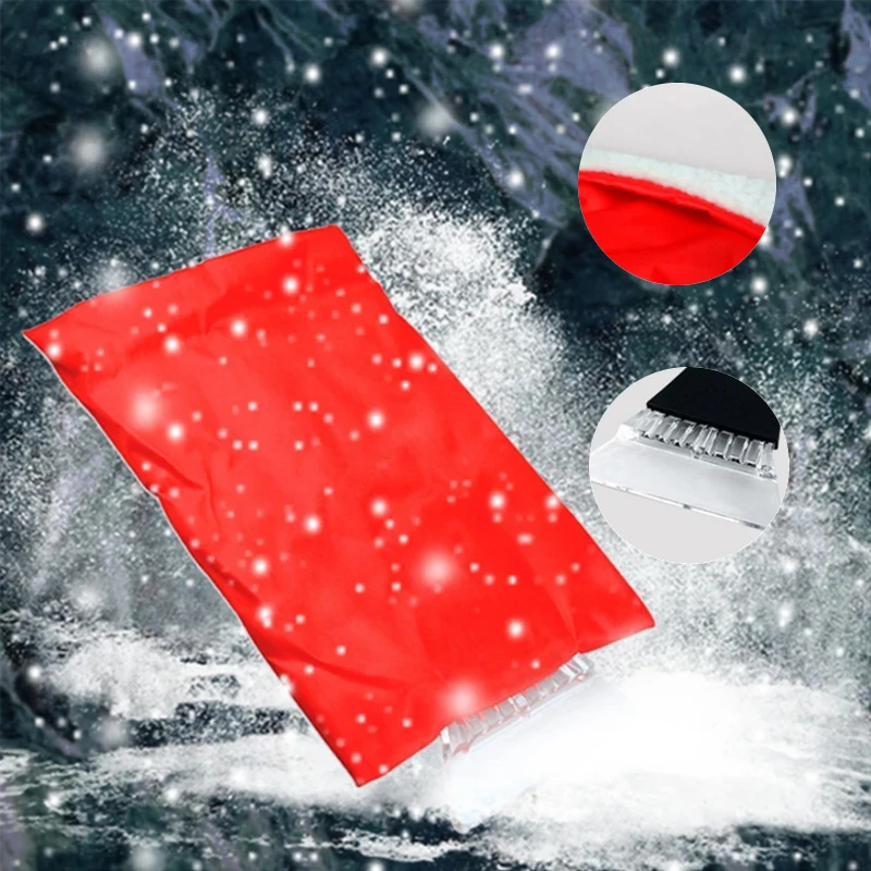 Car Snow Shovel Warm Gloves Ice Shovel Plush Warm Gloves Anti-skid Handle Padded Thickened Waterproof Emergency De-icer