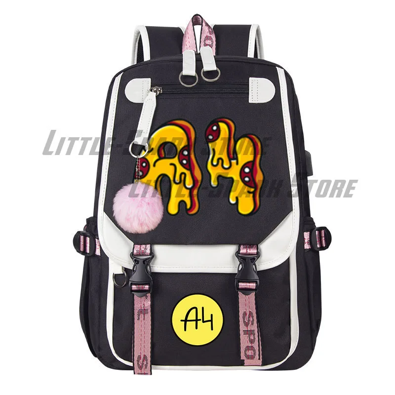 Pink а4 мерч Lamba Print Children Backpack Пицца А4 Women Waterproof School Bag Влад Бумага А4 For girl Mochila Mujer Knapsack