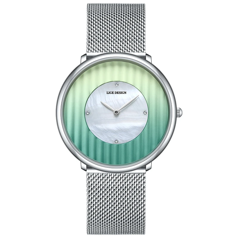LIGE Luxury Men's Ultra-Thin Waterproof Mesh Watch with Sport Calendar and Luminous Display