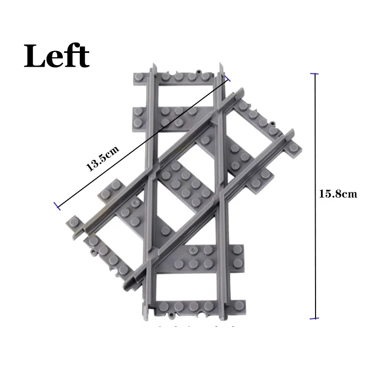 City Train Railway Building Blocks Set - Tracks, Station, and Buffer Stop Bricks Collection
