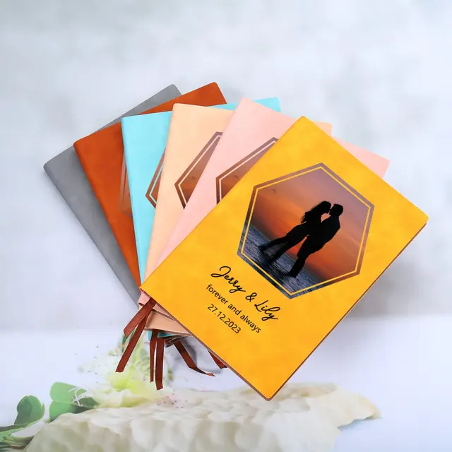 A5 Personalized Leather Journal for Couples