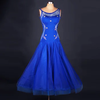 waltz Tango standard flamenco ballroom dance competition dresses children skirts blue womans 2017 customized girls kids costumes