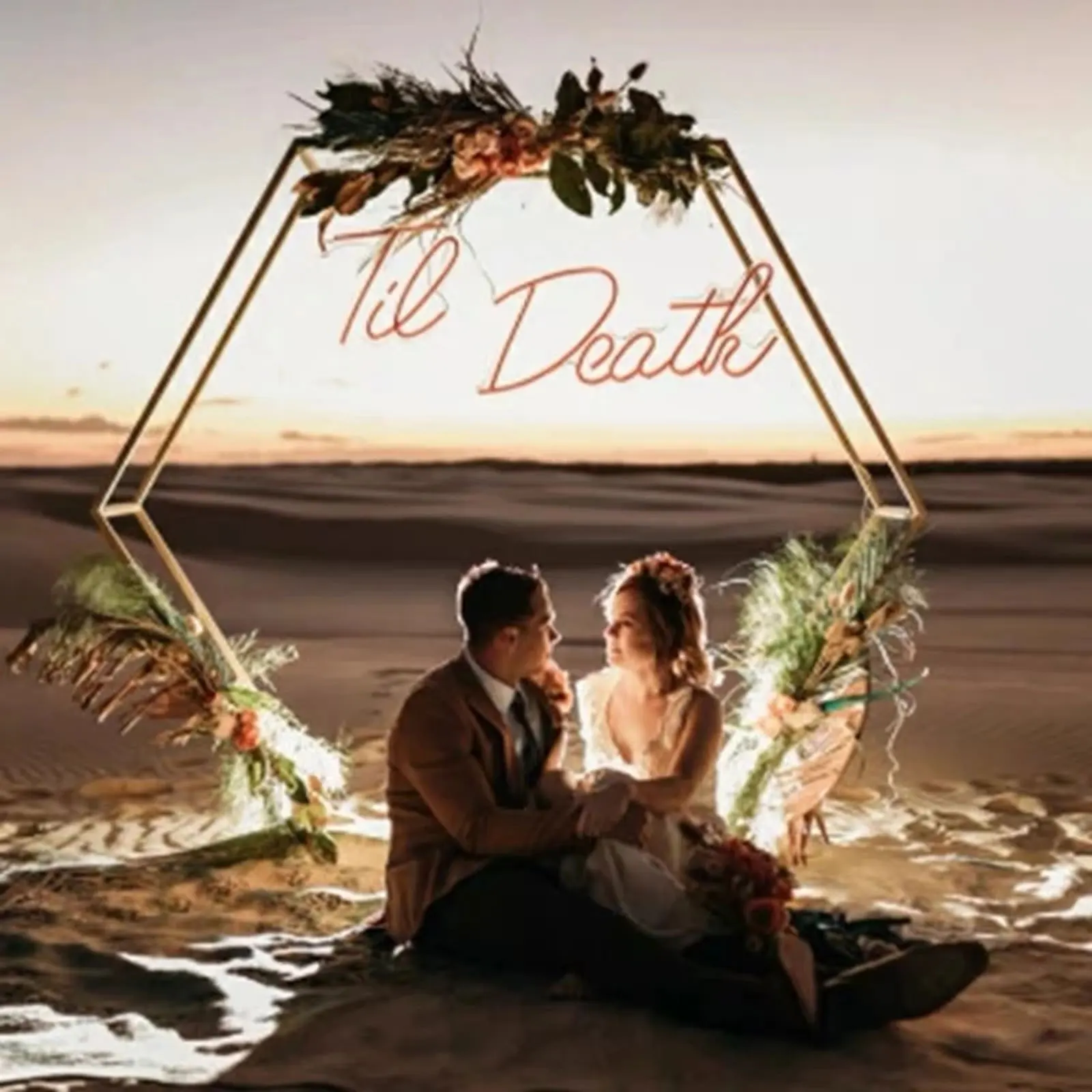 Wedding arch stand wedding arch set wedding flower stand Gold Wedding Flower Frame Hexagon Arch Flower Balloon Rack Steel Pipe Wedding Prop Backdrop Stand Frame Wall Pro
