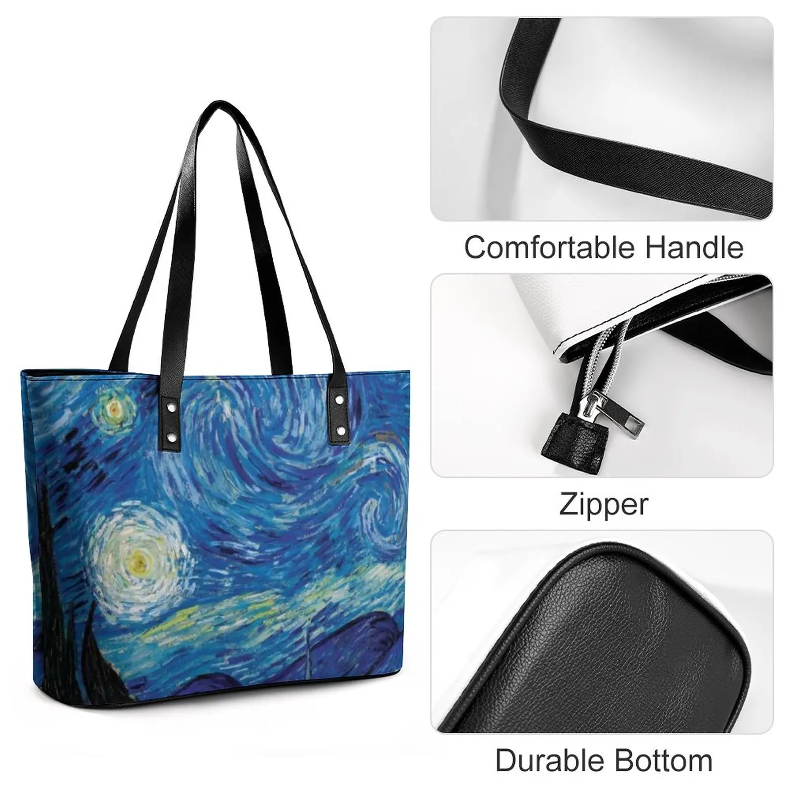 Abstract Sky Handbags Van Gogh Starry Night PU Leather Shoulder