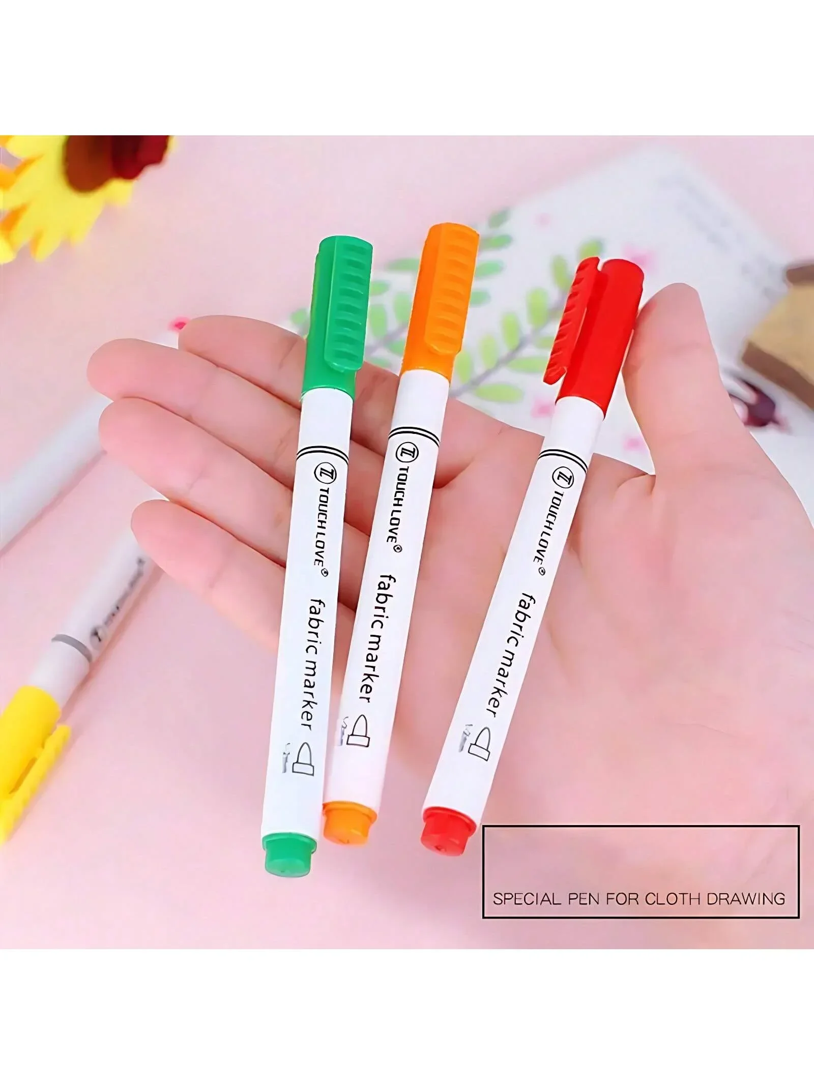 8pcs 방수 컬러 패브릭 섬유 마커 펜 티셔츠 신발 의류 나무 돌 DIY 아트 낙서 그리기 그림