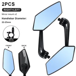 Enhanced Bicycle Rearview Mirror with Wide-Angle Reflector and Flexible Positioning (Carbon Fiber Set)