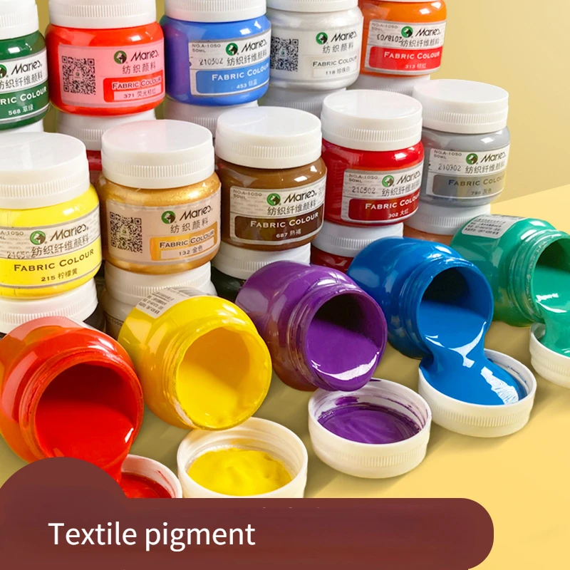 50ML Textile Fiber Pigment Student Hand-painted DIY Graffiti Clothes T-shirts Shoes Blending Solution Painting Paint