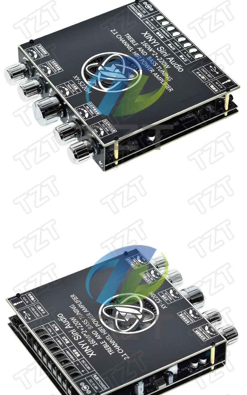 XY-S220H TZT 160W*2+220W TDA7498 Bluetooth Subwoofer Leistungsverstärker-Platine 2.1-Kanal Hifi Klasse D Audio-Leistungsverstärker-Platine – Detail 11