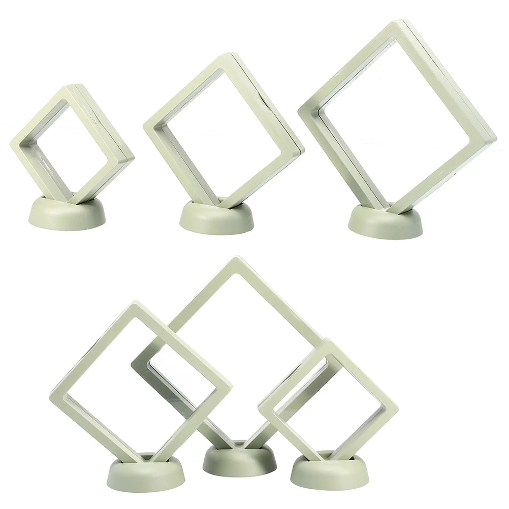 6 Pcs Wenwan Jewelry Box Earring Display Stands Clear Film Floating Case Earrings Holder or